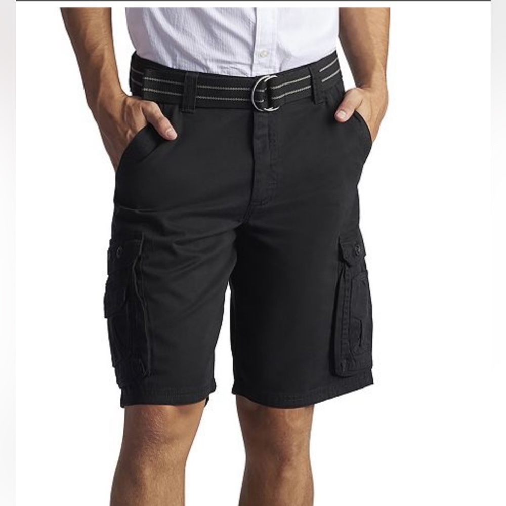 Lee Men's New Belted Wyoming Cargo Short, Black, 40